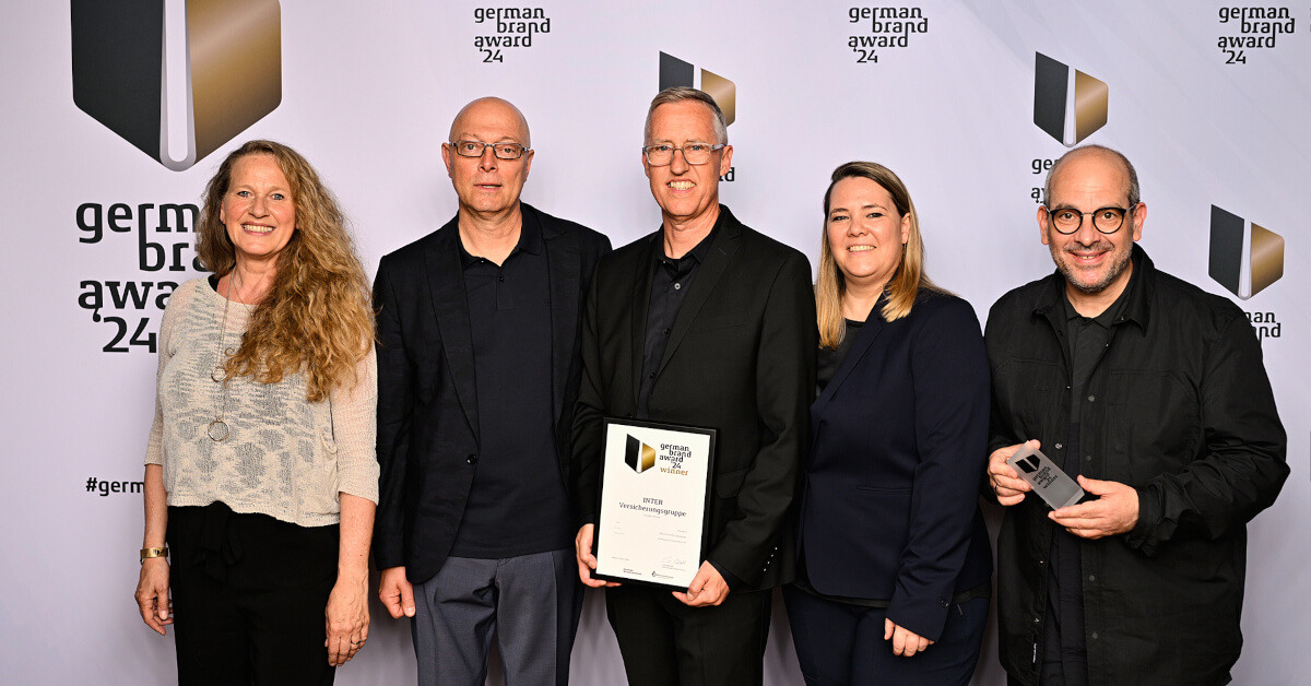 German Brand Award 2024 für wirDesign und die INTER Versicherung 
